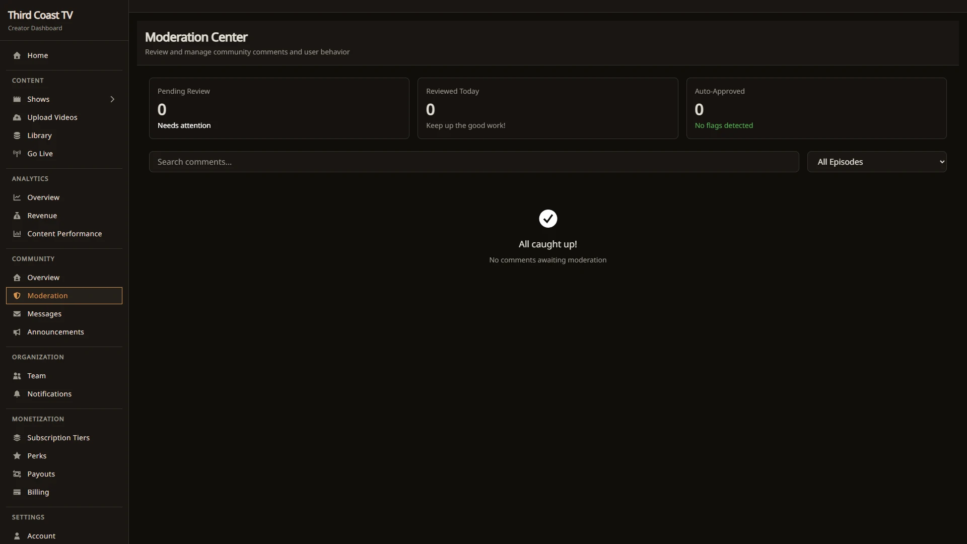 The community moderation queue