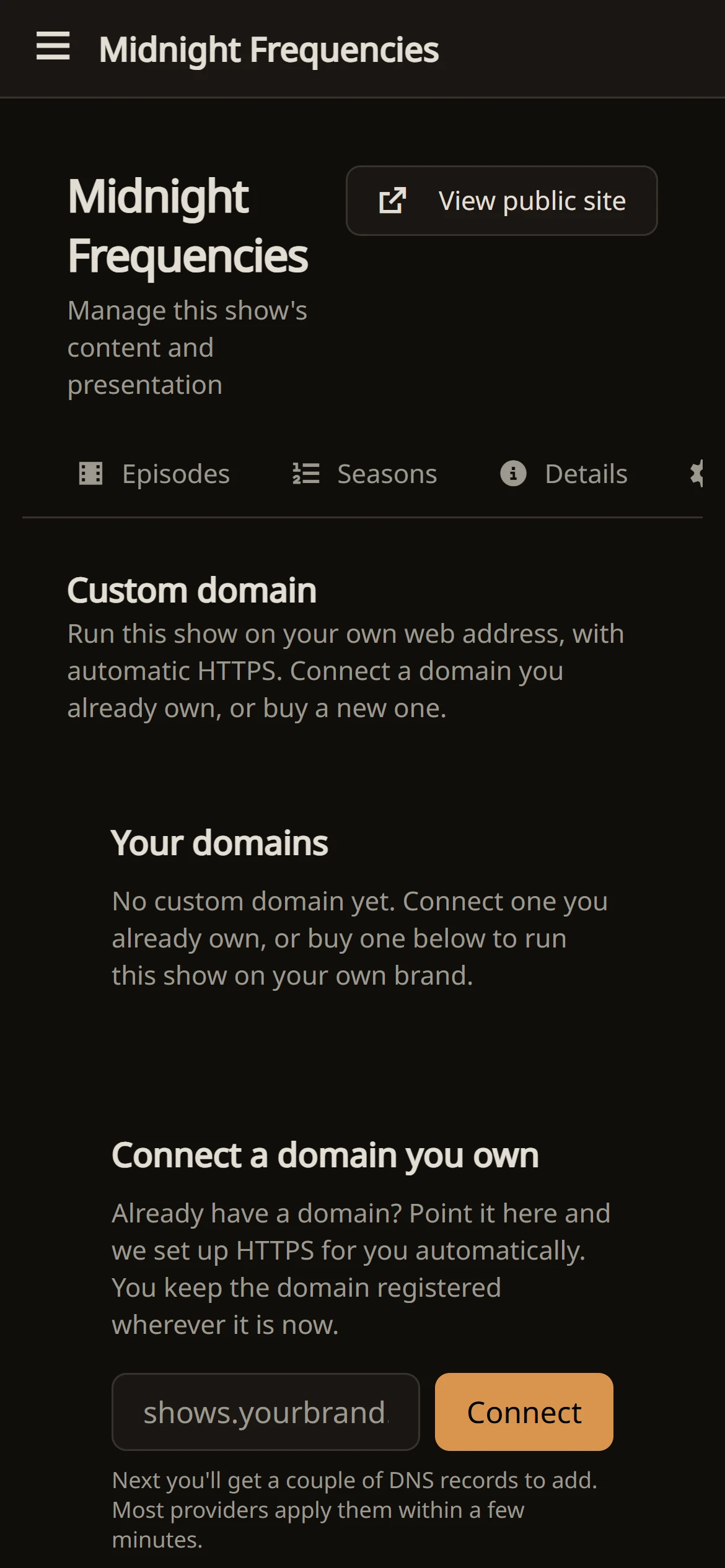 Your own domain on mobile