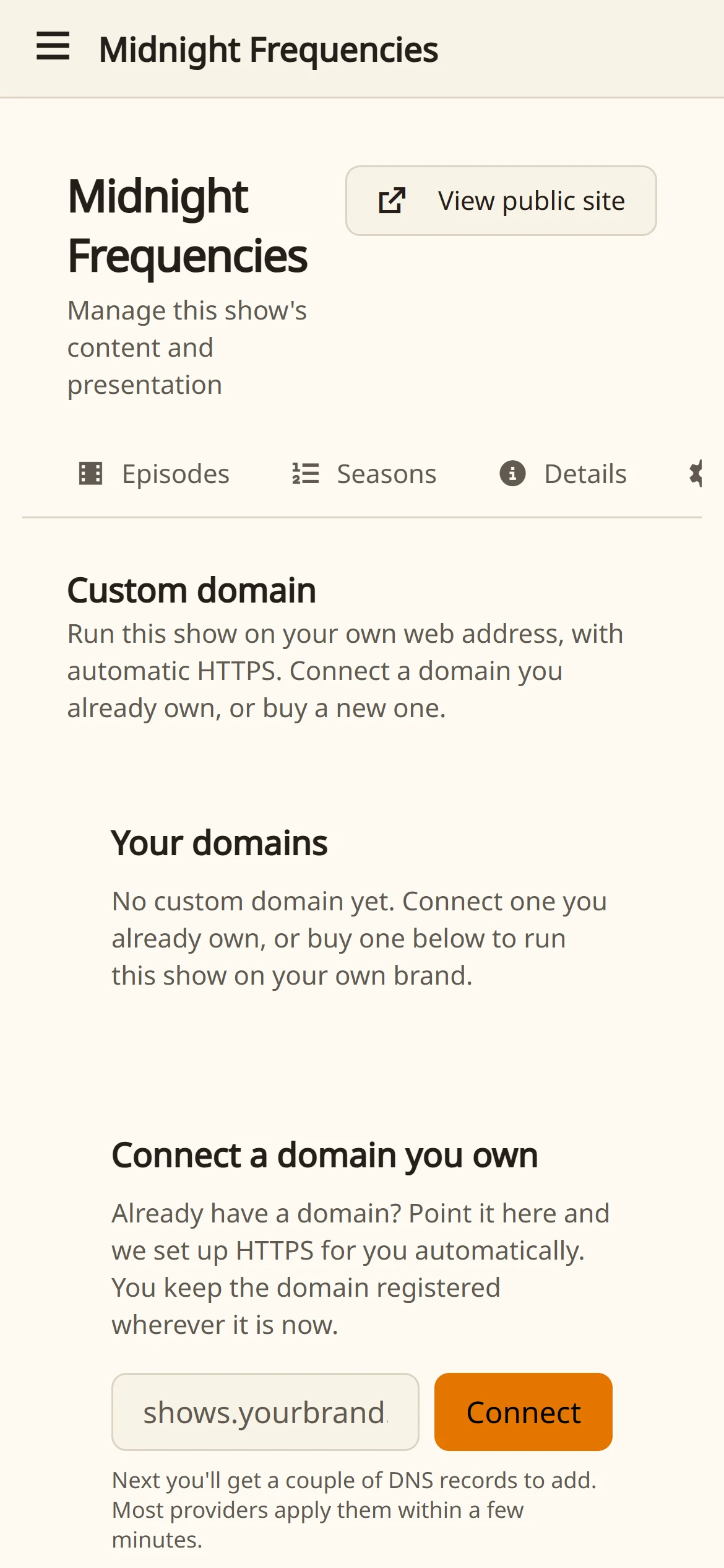 Your own domain on mobile